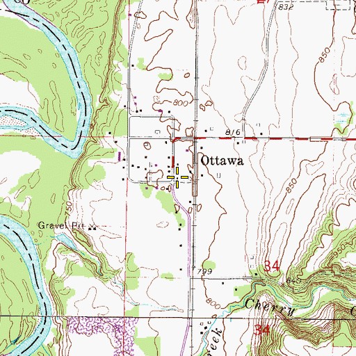 Topographic Map of Ottawa Post Office, MN