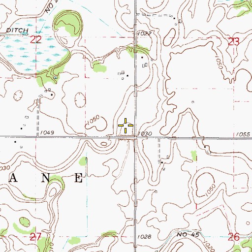 Topographic Map of Saint Francis Xavier Cemetery, MN