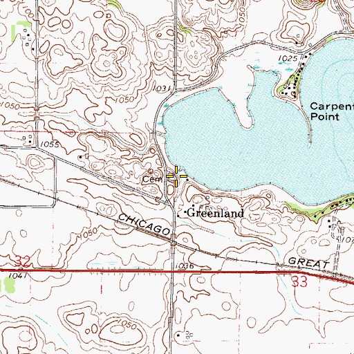 Topographic Map of Greenland Cemetery, MN