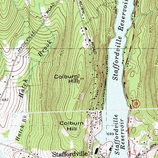 Topographic Map of Colburn Hill, CT