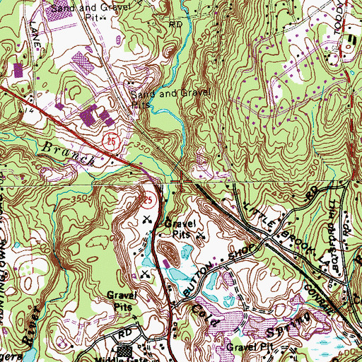 Topographic Map of Cold Spring Brook, CT