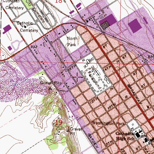 Topographic Map of Washington Elementary School, MN