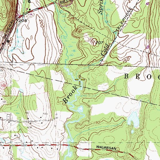 Topographic Map of Cold Spring Brook, CT