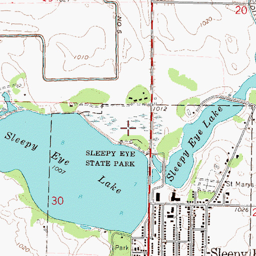 Topographic Map of Sleepy Eye Post Office, MN