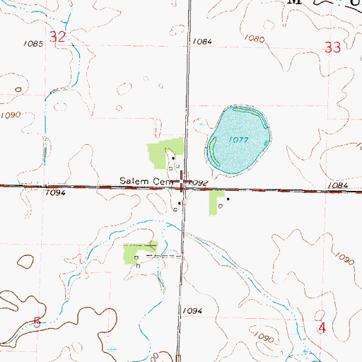 Topographic Map of Salem Cemetery, MN