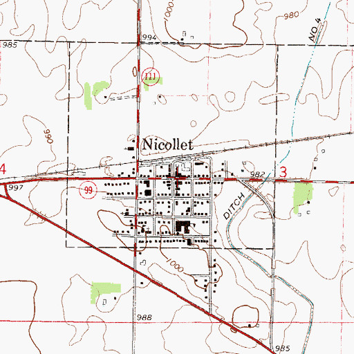 Topographic Map of Sunset Mobile Home Park, MN