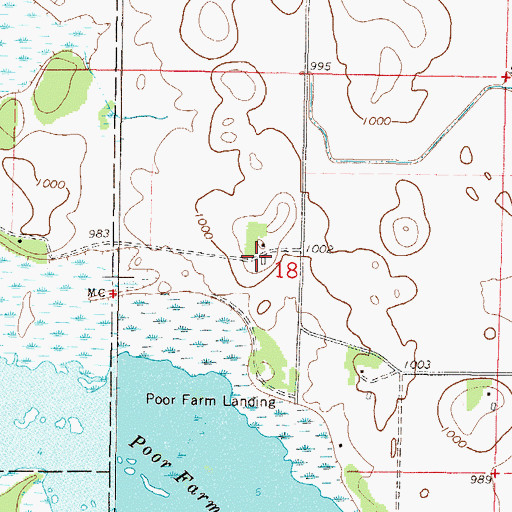 Topographic Map of Nicollet County Poor Farm Cemetery, MN