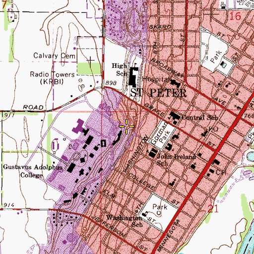 Topographic Map of Sorenson Hall, MN