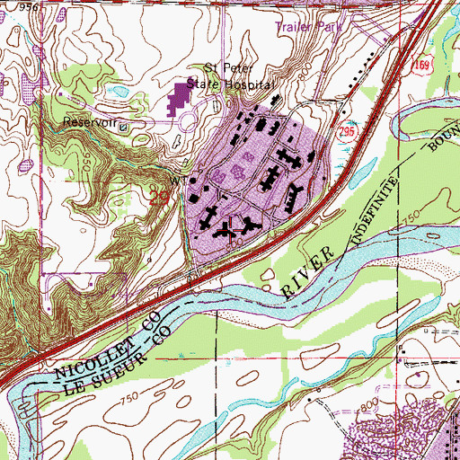 Topographic Map of Sunrise Hall, MN