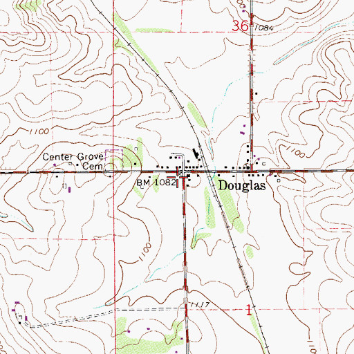 Topographic Map of Douglas Post Office (historical), MN