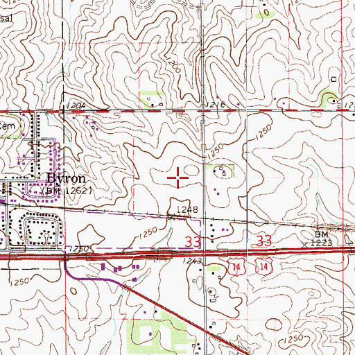 Topographic Map of Byron Elementary School, MN