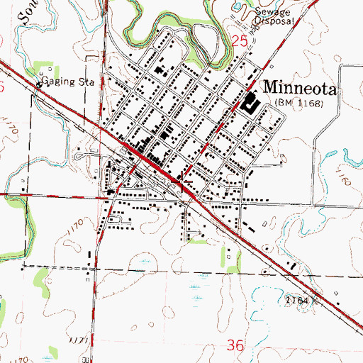 Topographic Map of Minneota City Police Office, MN
