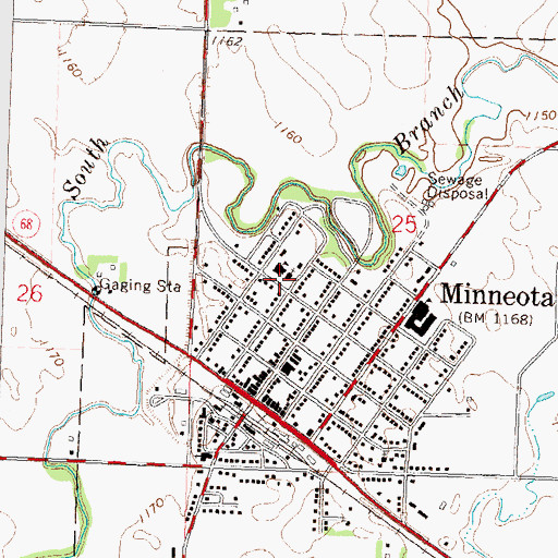 Topographic Map of Saint Edward's School, MN