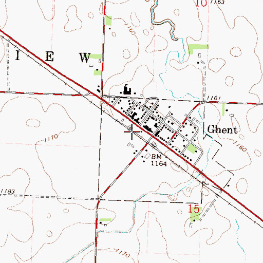 Topographic Map of Ghent (historical), MN