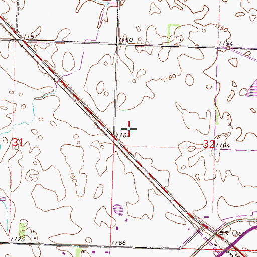 Topographic Map of Old Marshall Cemetery, MN