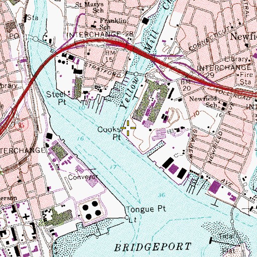 Topographic Map of Cooks Point, CT