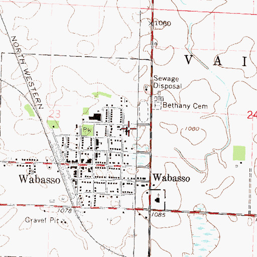 Topographic Map of Wabasso Health Care Center, MN