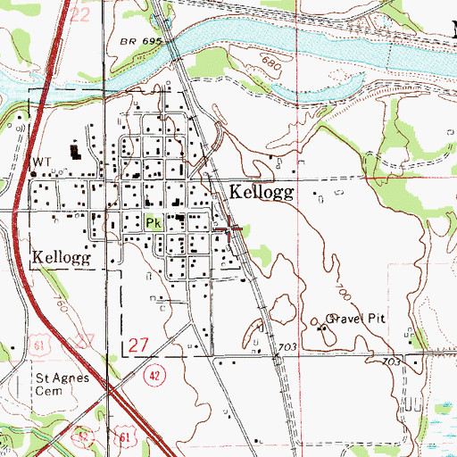 Topographic Map of Kellogg, MN