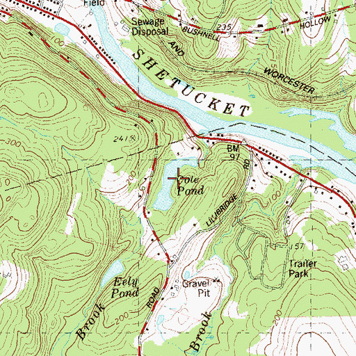 Topographic Map of Cote Pond, CT