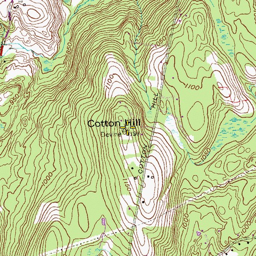 Topographic Map of Cotton Hill, CT