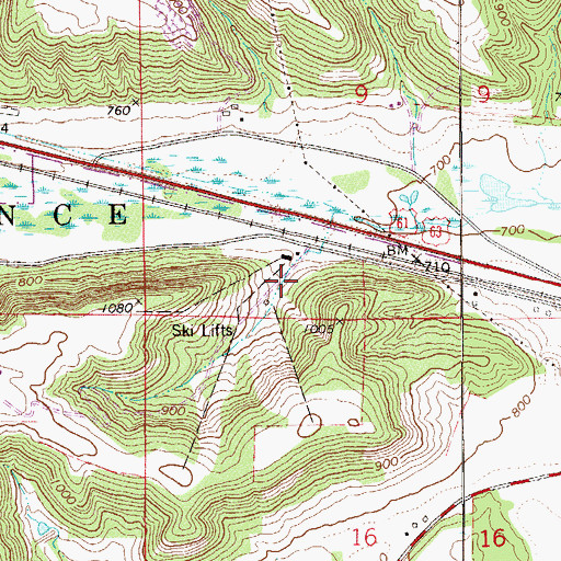 Topographic Map of Mount Frontenac Ski Area, MN