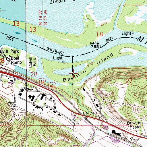 Topographic Map of Hedin Island Park, MN