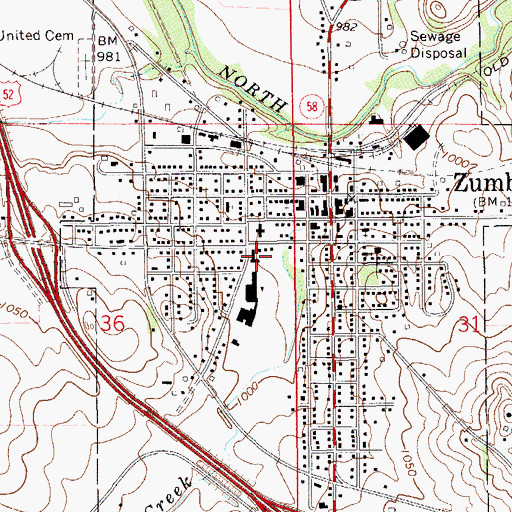 Topographic Map of Zumbrota Hospital, MN