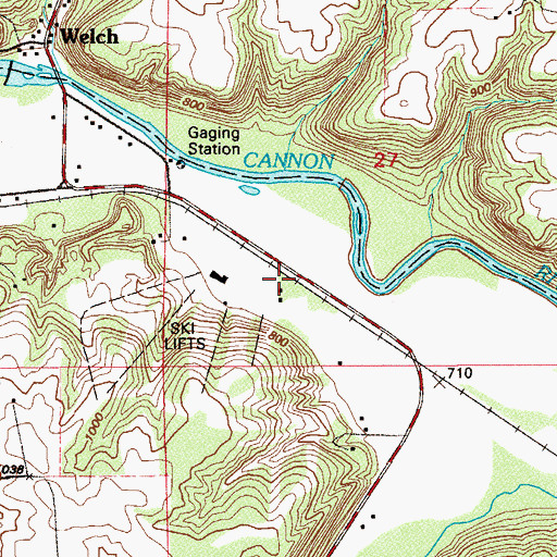 Topographic Map of Welch Village Ski Area, MN