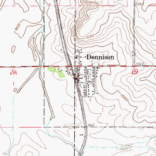 Topographic Map of Dennison (historical), MN