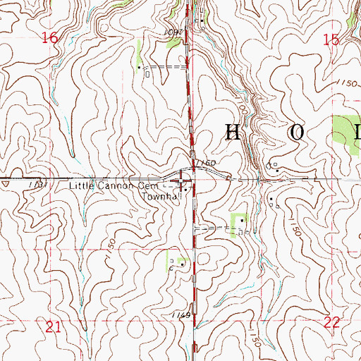 Topographic Map of Little Cannon Cemetery, MN