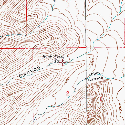 Topographic Map of Buck Creek Tank, AZ