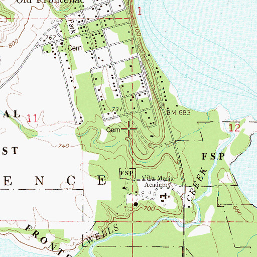 Topographic Map of Episcopal Cemetery, MN