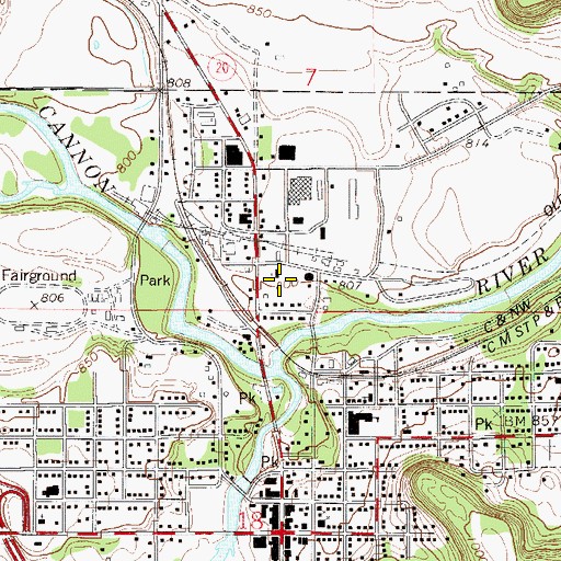 Topographic Map of Church of Christ, MN
