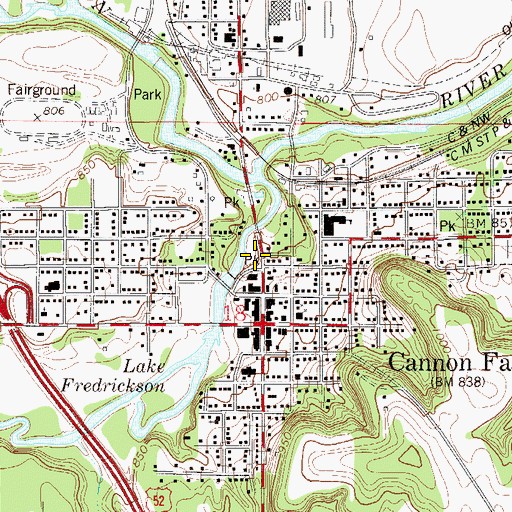 Topographic Map of Minnieska Park, MN