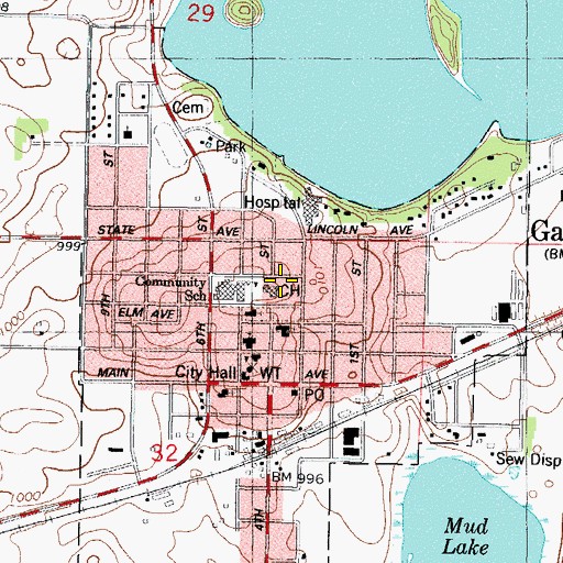 Topographic Map of Sibley County Sheriff, MN
