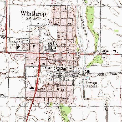 Topographic Map of Winthrop Medical Clinic, MN