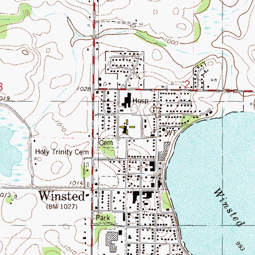 Topographic Map of Winsted Elementary School, MN