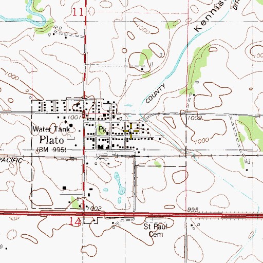 Topographic Map of Saint Paul's United Church of Christ, MN