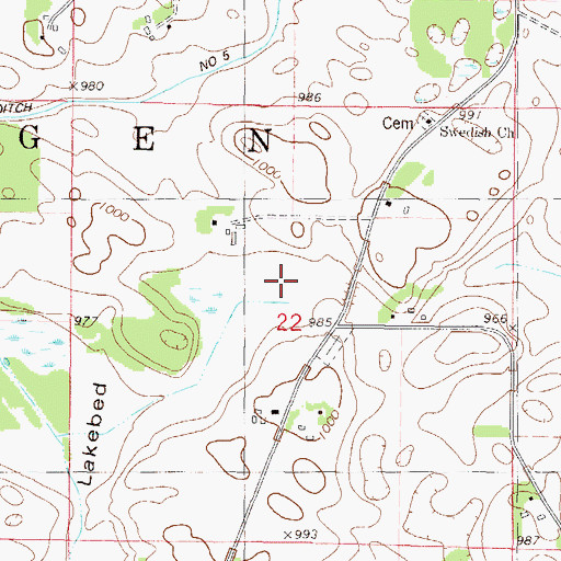 Topographic Map of Lutheran Cemetery, MN