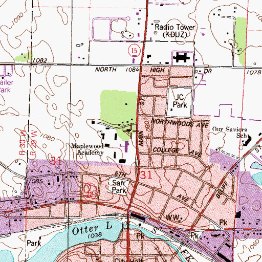 Topographic Map of Seventh Day Adventist Church, MN