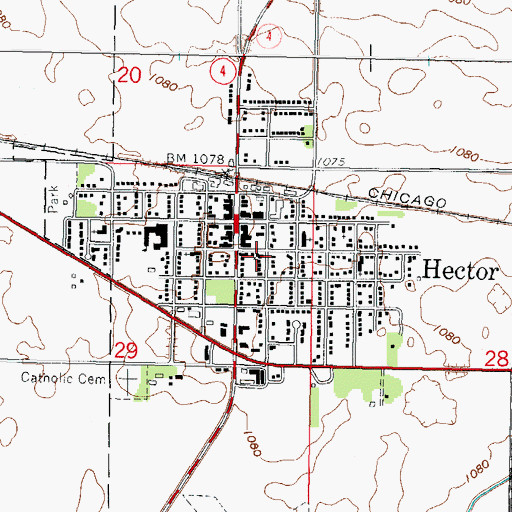 Topographic Map of Hector Police Department, MN