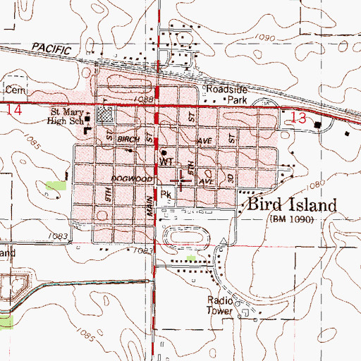 Topographic Map of Our Savior's Lutheran Church, MN