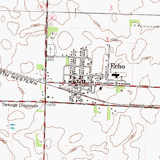 Topographic Map of Echo Alliance Church, MN