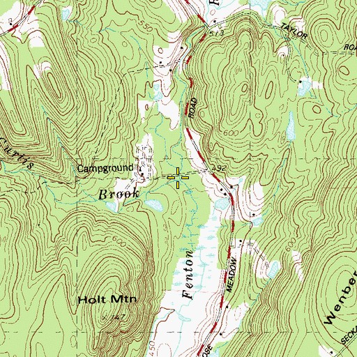 Topographic Map of Curtis Brook, CT