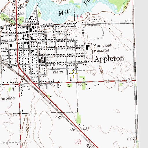Topographic Map of Appleton Elementary School, MN