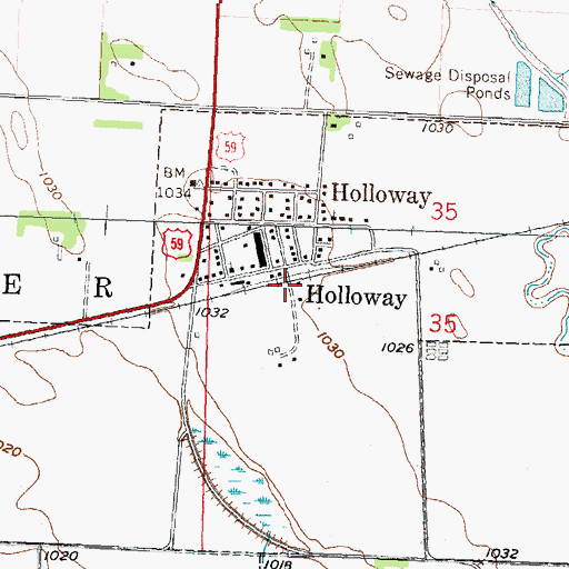 Topographic Map of Holloway, MN