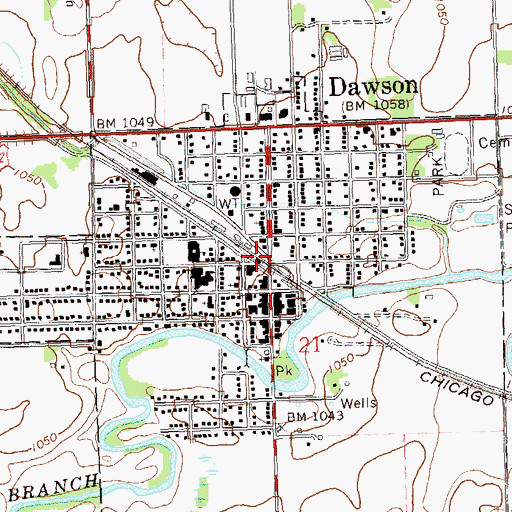 Topographic Map of Dawson, MN