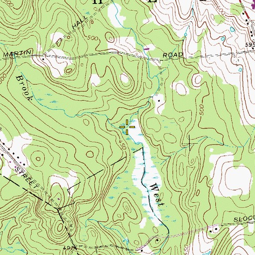 Topographic Map of Daniels Brook, CT