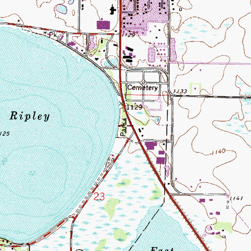 Topographic Map of Memorial Park, MN