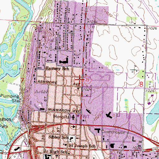 Topographic Map of Community Bible Church, MN
